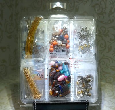 A sample of the kits of natural materials, genuine Swarovski Crystals and top-quality findings included in 