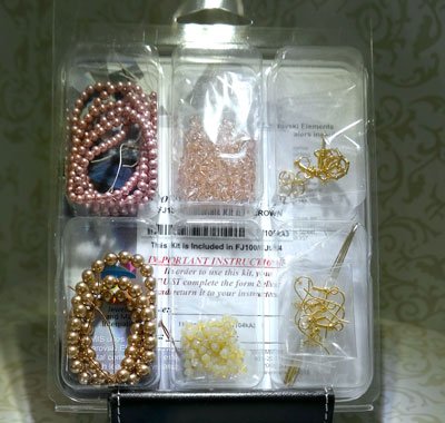 A sample of the kits of natural materials, genuine Swarovski Crystals and top-quality findings included in 