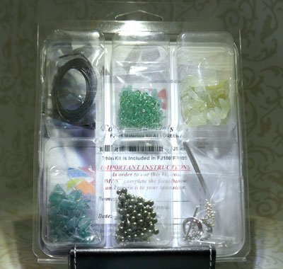 A sample of the kits of natural materials, genuine Swarovski Crystals and top-quality findings included in 